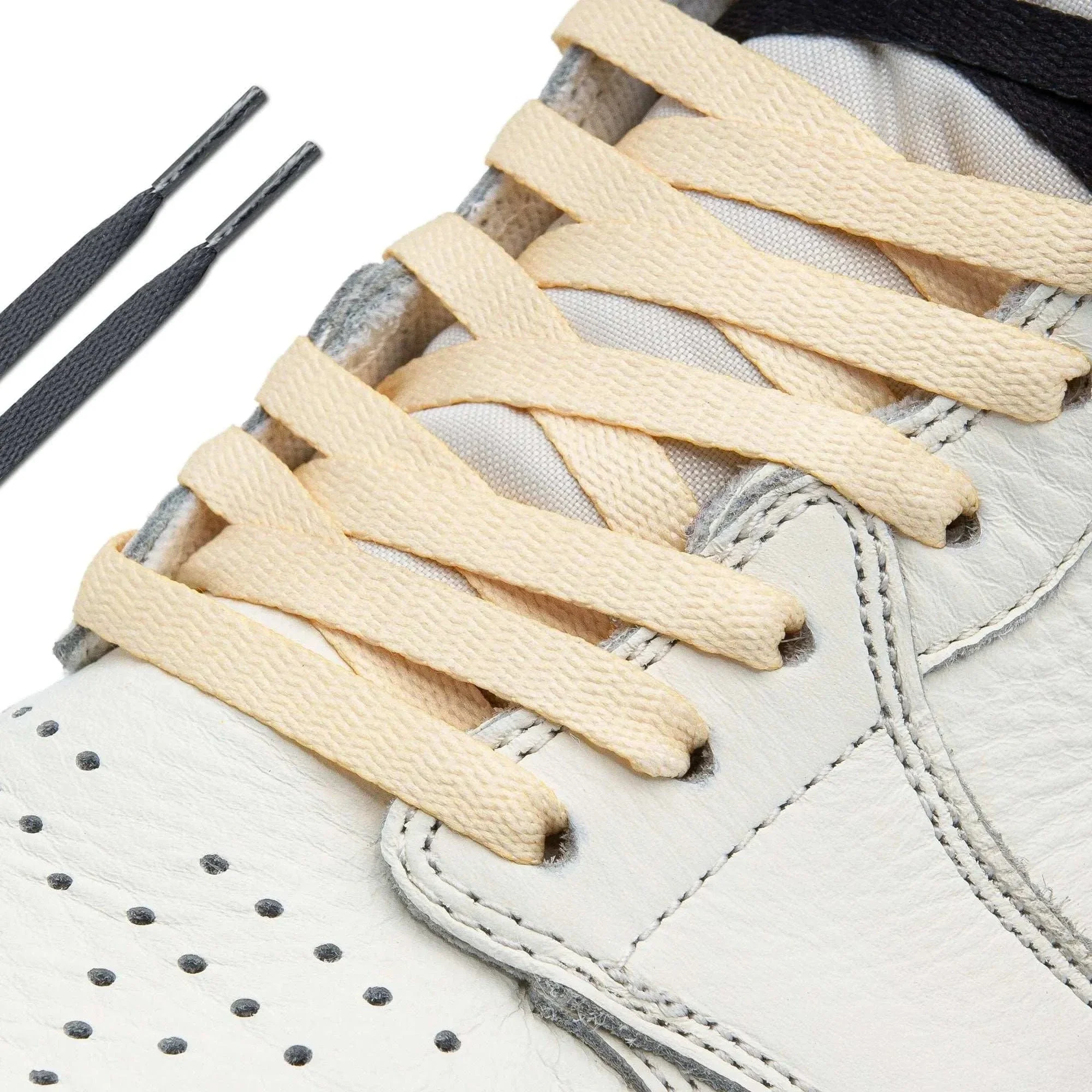 Black/Cream Union Jordan 1 Replacement Shoelaces