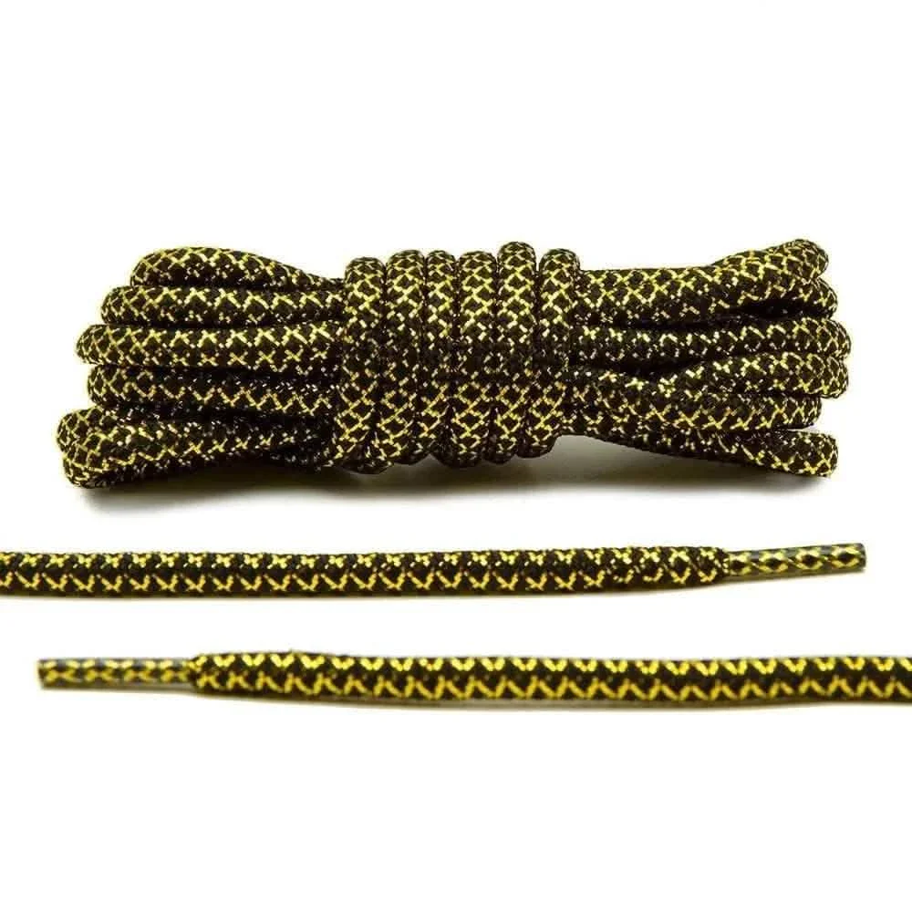 Black/Metallic Gold Rope Laces
