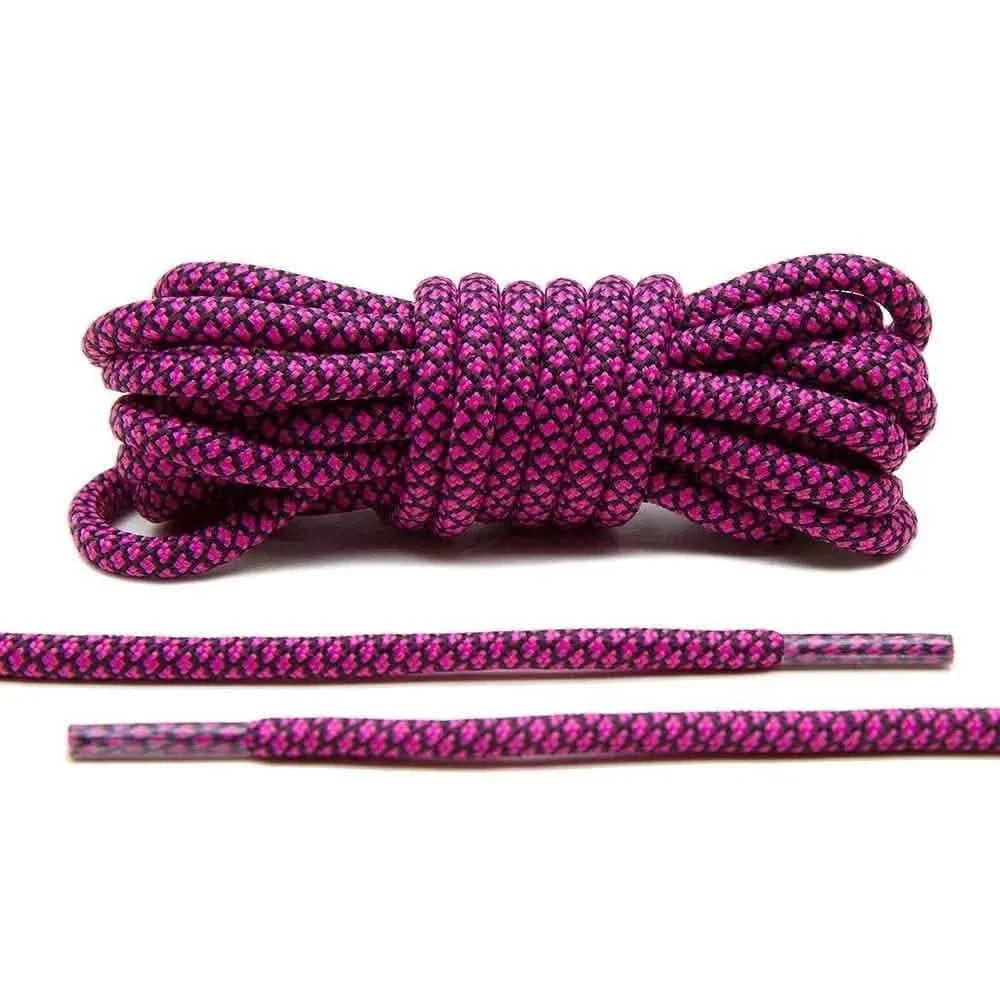 Hot Pink/Black Rope Laces