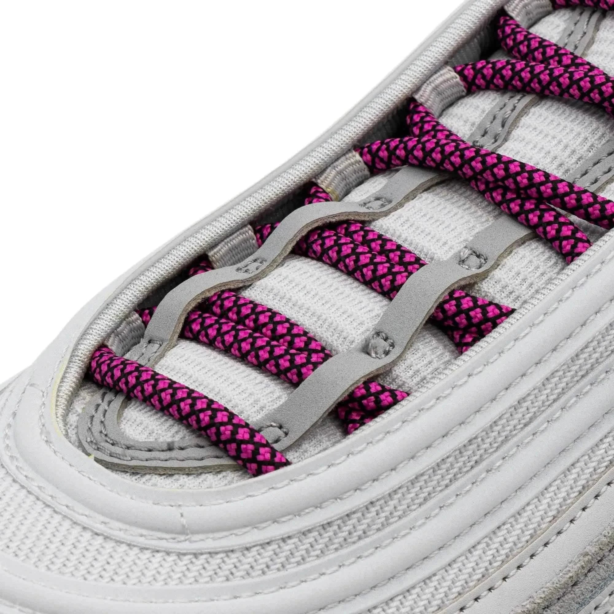 Hot Pink/Black Rope Laces