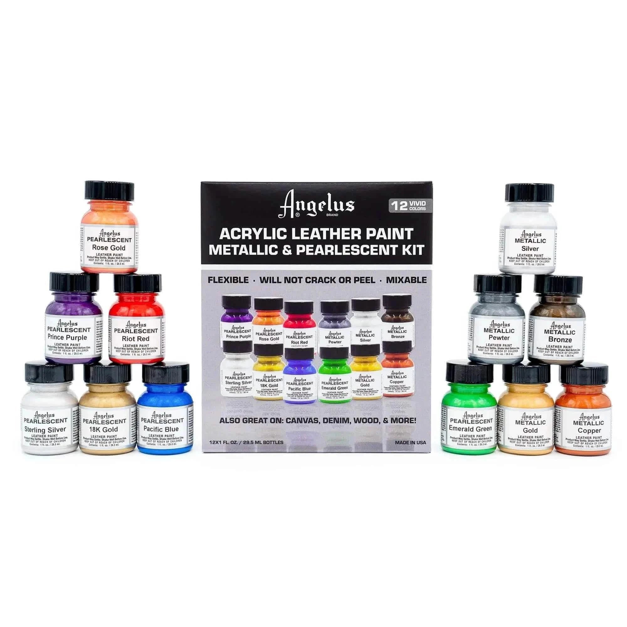 Pearlescent and Metallic Paint Kit - 12 Colors