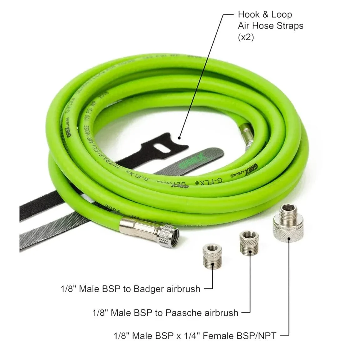 Grex 6' ULTRA-FLEX Airbrush Hose w/ Universal Fittings